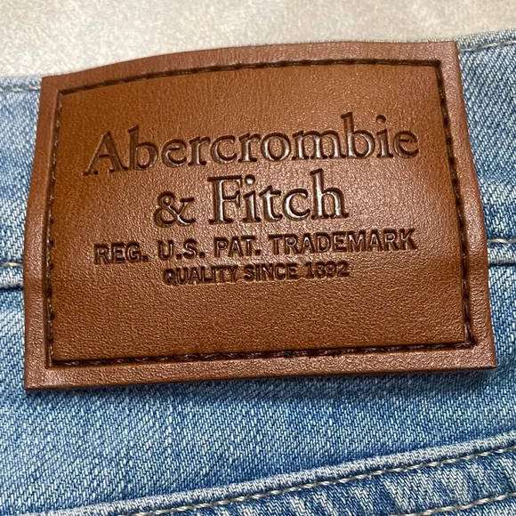 Abercrombie & Fitch Light Blue Stretch Size 36X32 Straight Leg Jeans - Picture 4 of 10